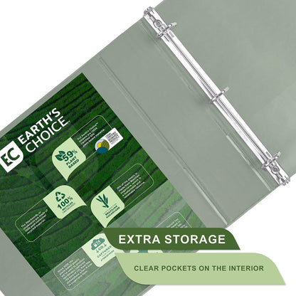Samsill Plant-Based 3 Inch D-Ring View Binder, Dusty Green - view 5