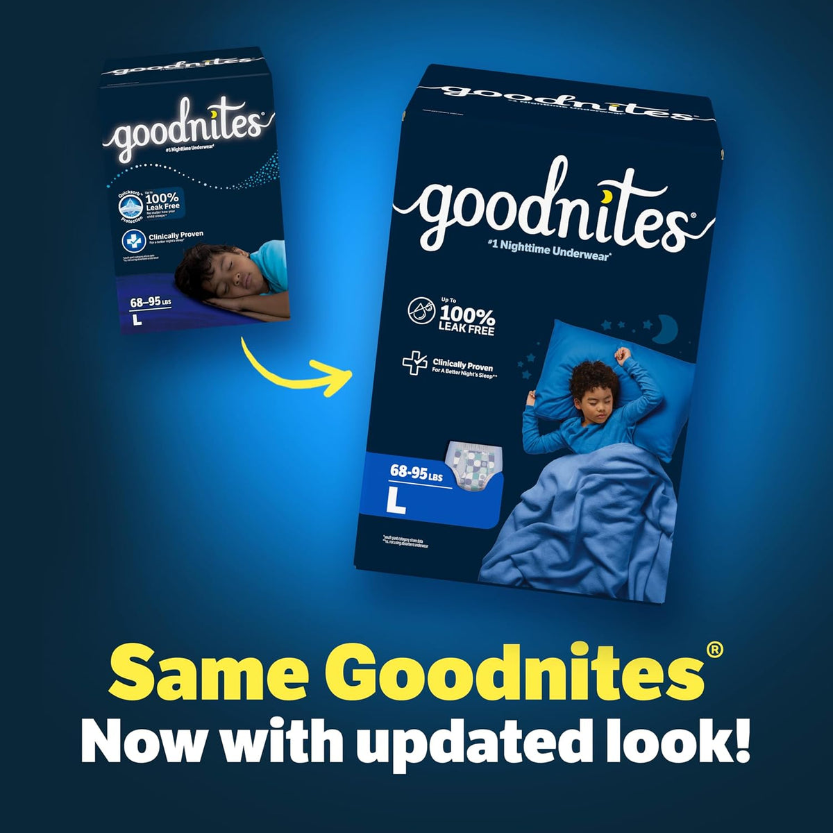 GoodNites Boys Night-Time Underwear, Size Large, 34 Count (2 Packs of 17) - view 3