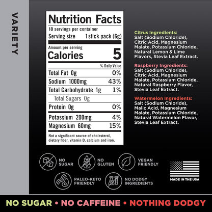 LMNT Zero Sugar Electrolyte Drink Mix, Variety Pack, 18 Stick Packs - view 2