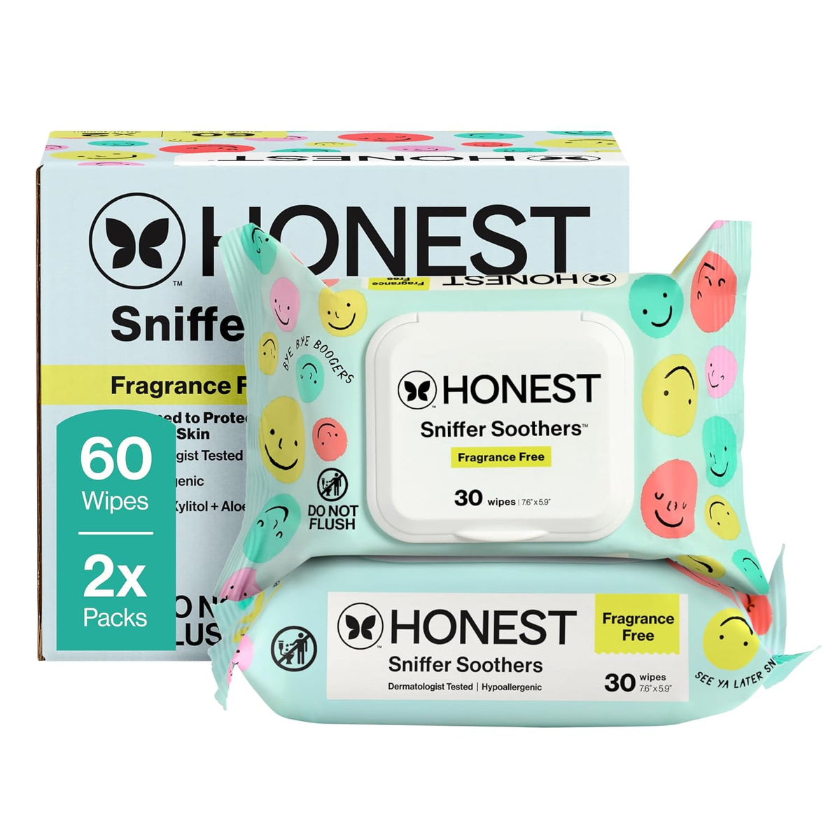 The Honest Company Snot Removing Wipes, Hypoallergenic, 60 Count — product view