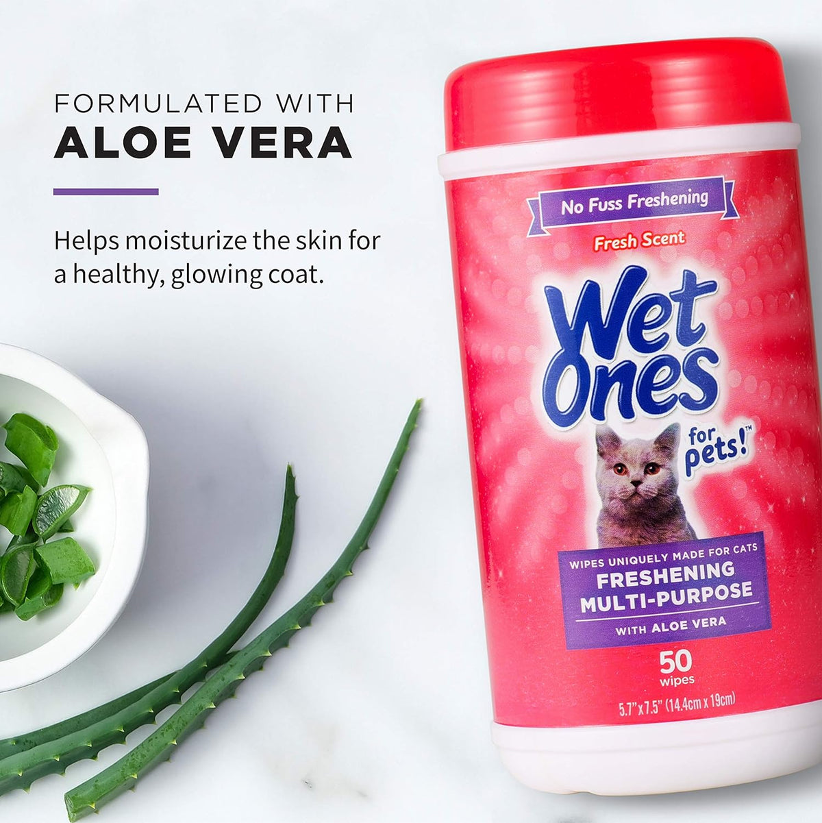 Wet Ones for Cats Freshening Wipes with Aloe Vera, Fresh Scent - 50 Count - view 3