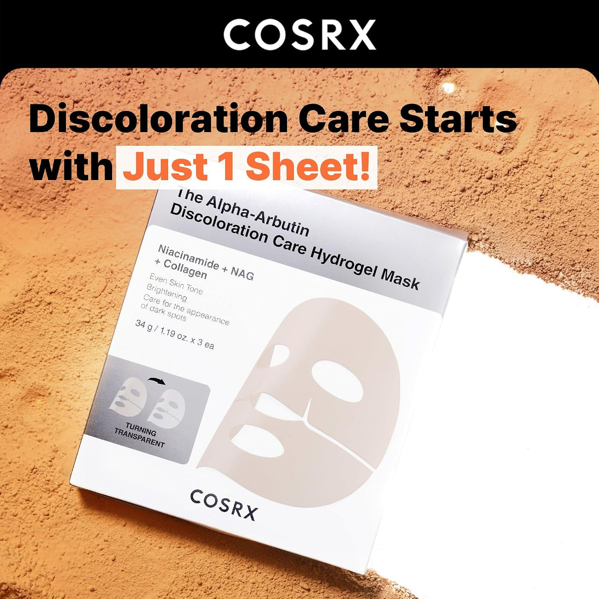 COSRX Alpha-Arbutin Discoloration Care Hydrogel Face Masks, Pack of 3 - view 3