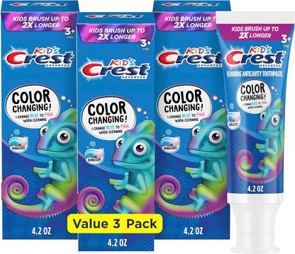Crest Advanced Kid's Fluoride Toothpaste Bubblegum 4.2 oz, 3 Count