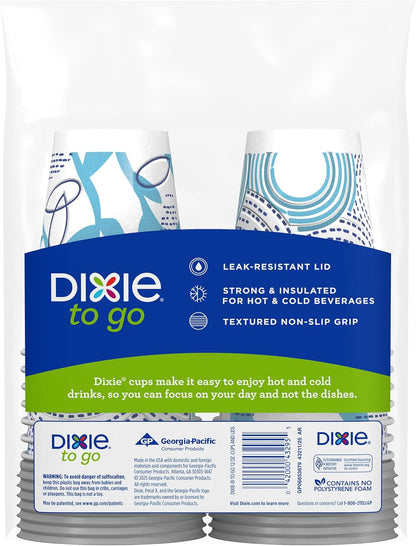 Dixie To Go Insulated Paper Coffee Cups with Lids, 12 oz (360 ml), 14 Count - view 2