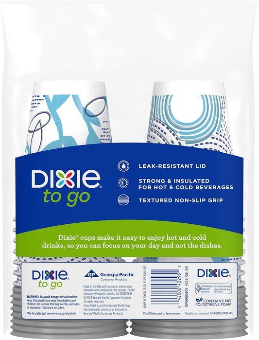 Dixie To Go Insulated Paper Coffee Cups with Lids, 12 oz (360 ml), 14 Count - view 2