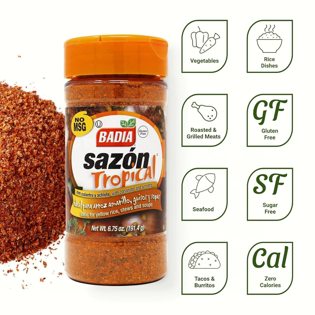 Badia Sazon Tropical Seasoning with Coriander and Annatto 191.4 g - view 4