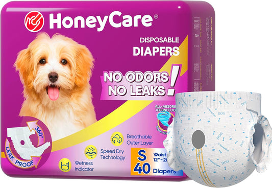 Honey Care All-Absorb Disposable Female Dog Nappies, Small, 40 Count