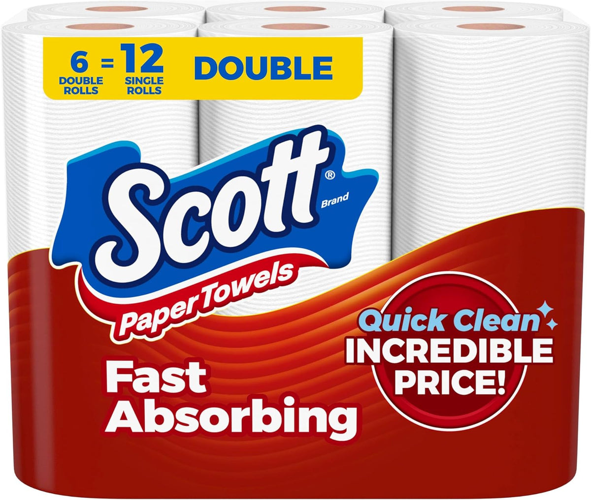 Scott Choose-A-Sheet Paper Towels, 6 Double Rolls, 108 Sheets Each — product view
