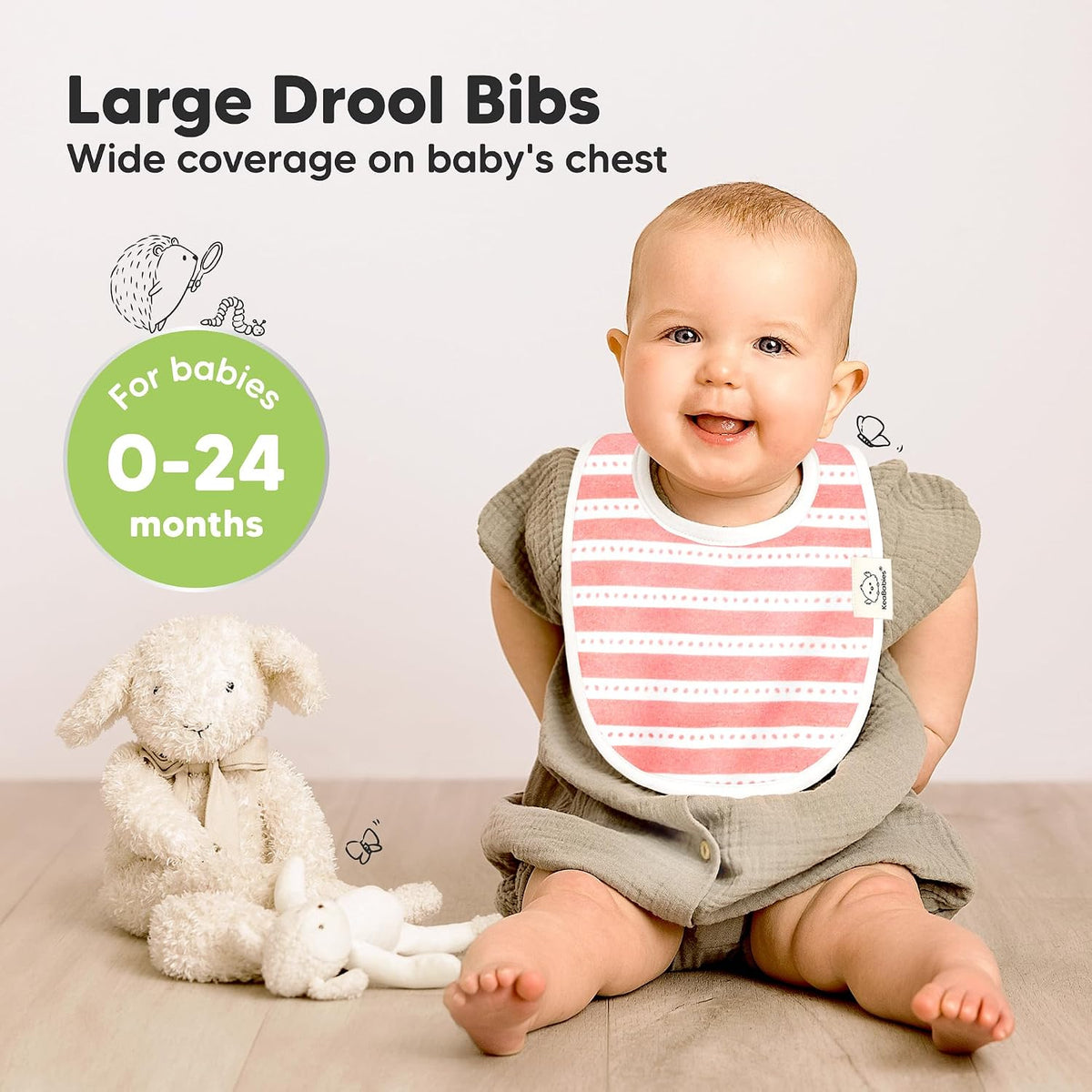 KeaBabies Organic Cotton Baby Bibs, 8 Pack, Sweet Charm - view 2