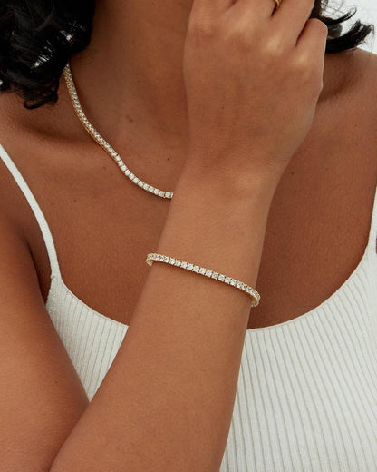 PAVOI 14K Gold Plated CZ Classic Tennis Bracelet - view 2