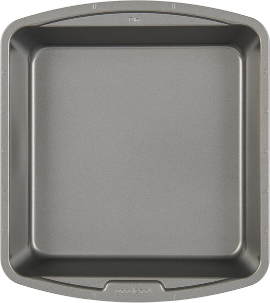 GoodCook Everyday Nonstick Steel Square Pan, 8 Inch, Gray
