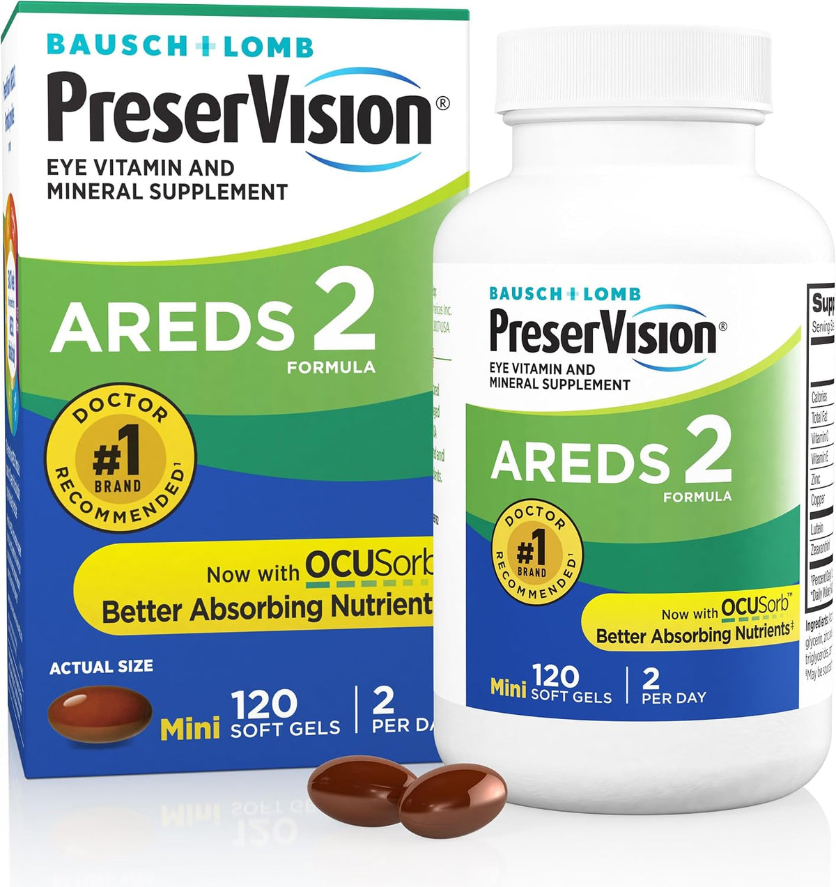 PreserVision AREDS 2 Eye Vitamin and Mineral Supplement, 120 Softgels