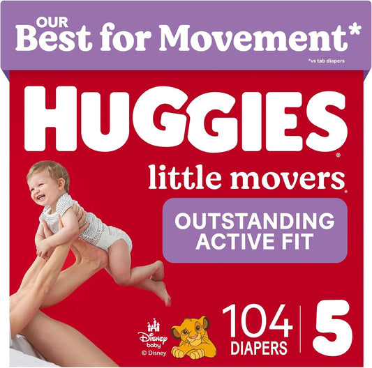 Huggies Little Movers Nappies, Size 5, 104 Count