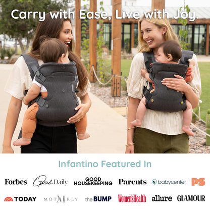 Infantino Flip Luxe 4-in-1 Baby Carrier, 7-35 lbs, Onyx - view 6