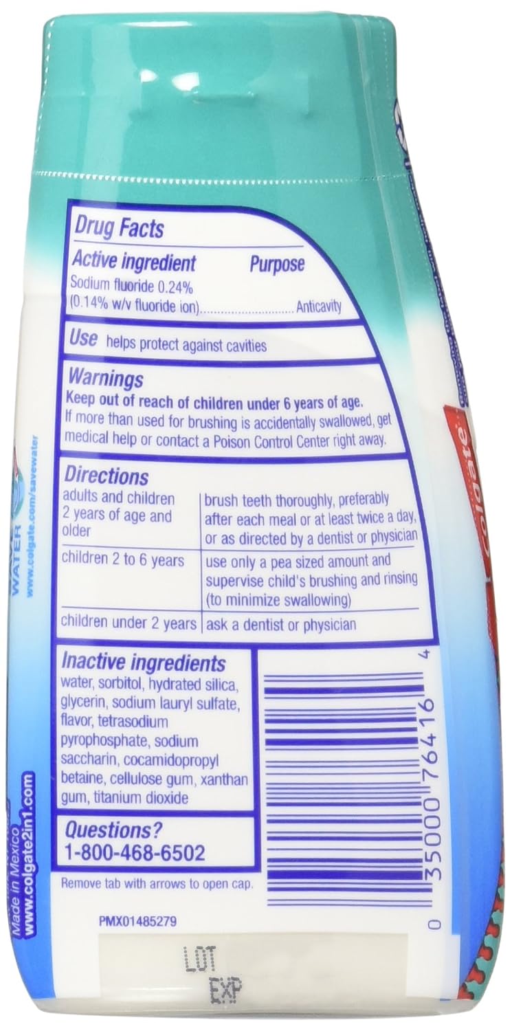 Colgate 2 in 1 Toothpaste and Mouthwash, Icy Blast Whitening 4.6 oz, Pack of 3 - view 2