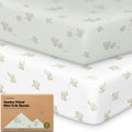 KeaBabies Mini Cot Sheets, Fitted, 38 x 26 Inch, Pack of 2, Elly