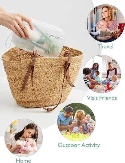Momcozy Baby Bottle Brush Kit, Push-Press Foam Design, Green - view 4