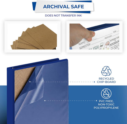 Samsill Durable 1 Inch D-Ring Binder, Blue, Pack of 12 - view 6
