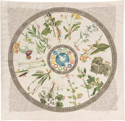 Wazoo Foraging and Tracking Bandana, Outdoor Reference Prints, 22 x 22 Inch