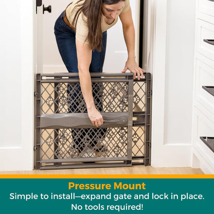 MYPET Paws Portable Pet Gate, 26-40 in Wide, 23 in Tall, Fieldstone Grey - view 3
