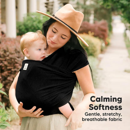 KeaBabies Original Baby Wrap Carrier, Black - view 3