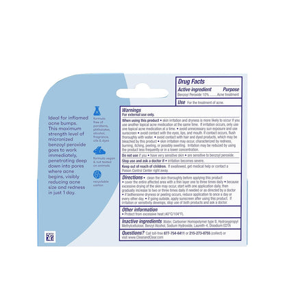 Clean & Clear Persa-gel Acne Gel Benzoyl Peroxide 10 % Max Strength 1 oz Tube