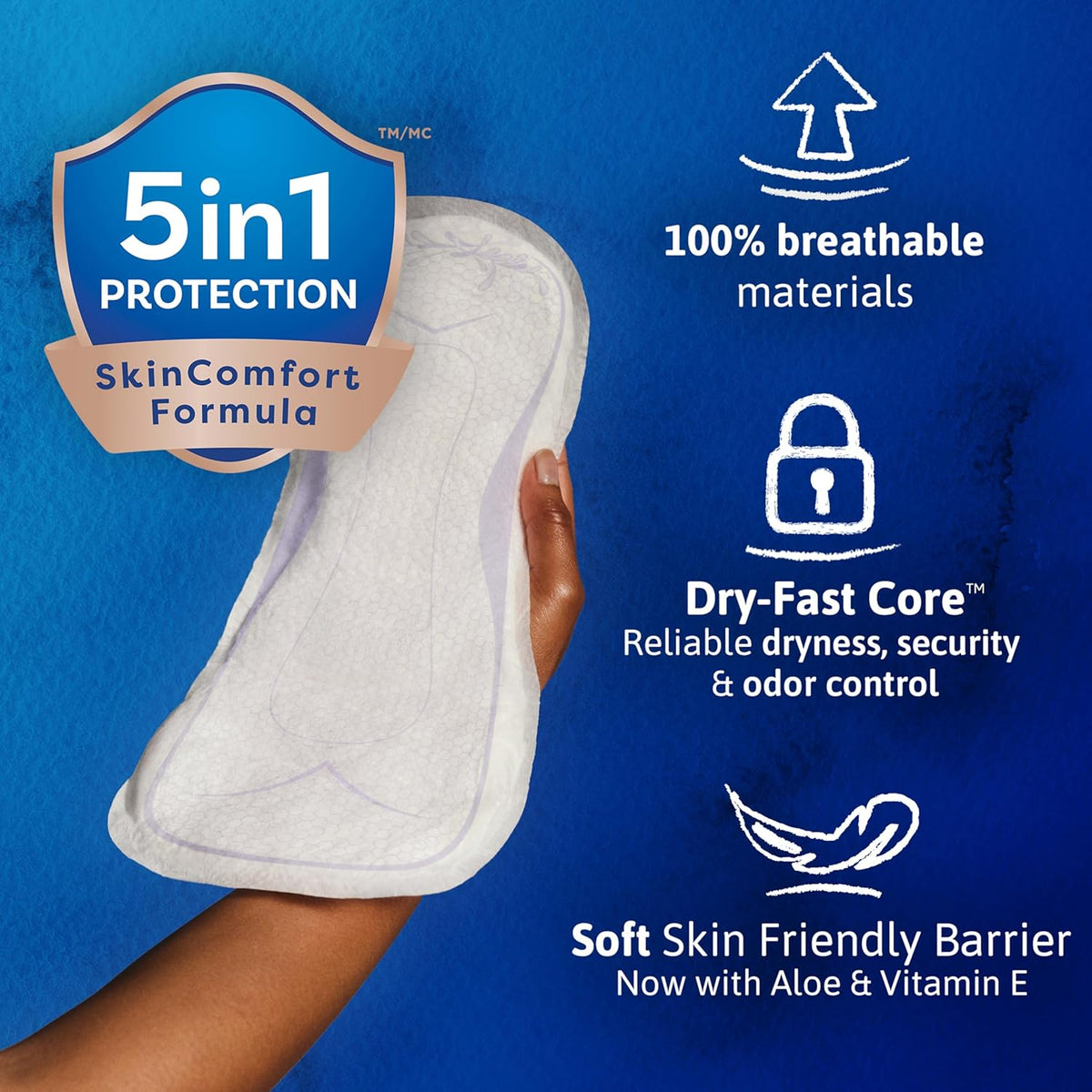 TENA Sensitive Care Overnight Incontinence Pads, Extra Coverage, 90 Count — alternate product view