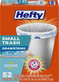 Hefty 15 L (4 Gallon) Small Trash Bags, Ocean Water Scent, 52 Count