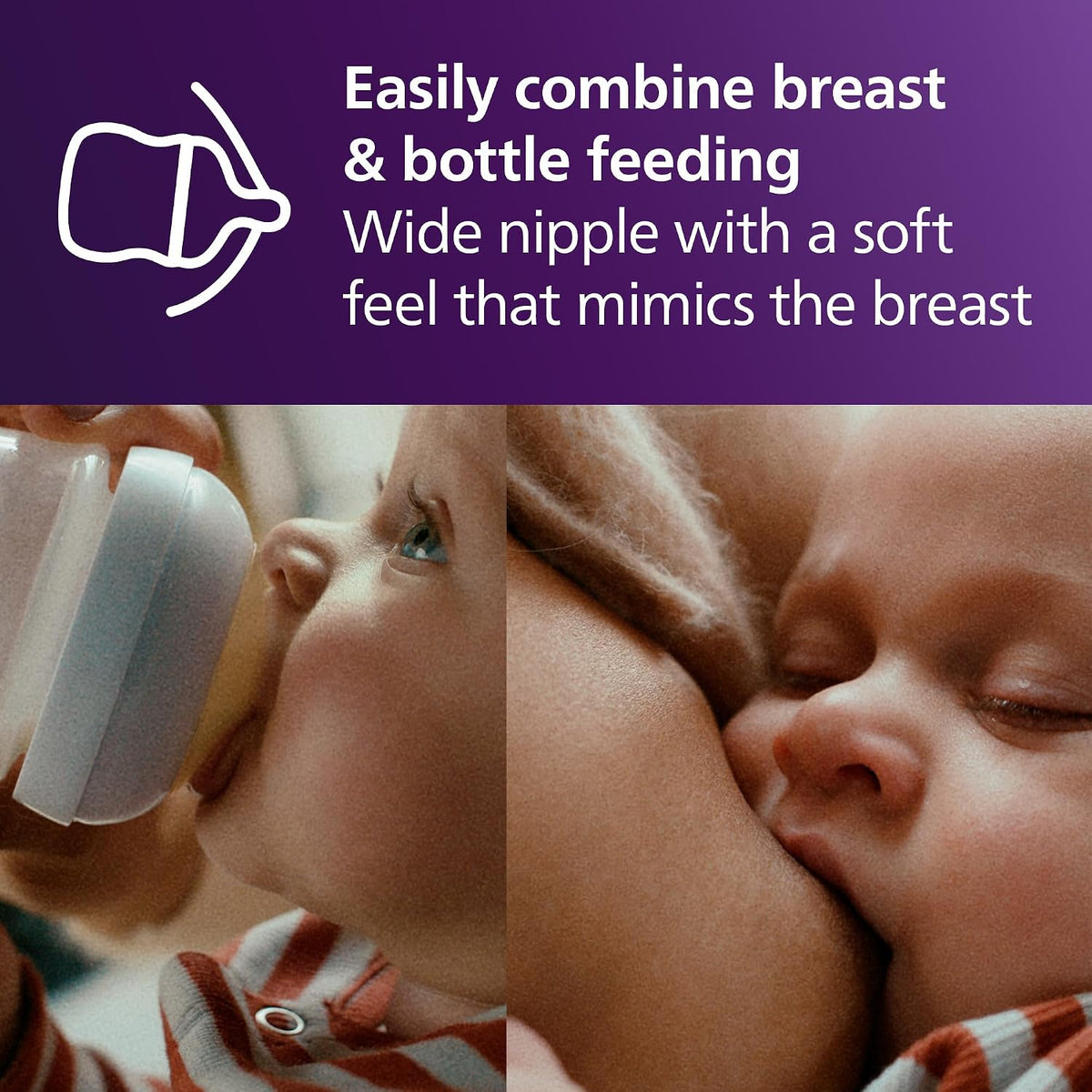 Philips Avent Natural Baby Bottles, Slow Flow, 4 oz (120 ml), Pack of 2 - view 5