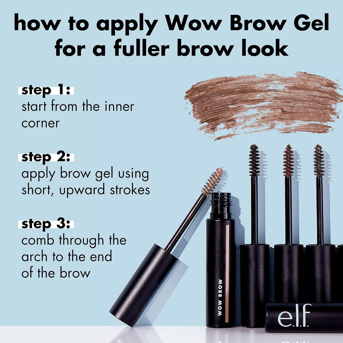 e.l.f. Wow Brow Gel, Deep Brown - view 2