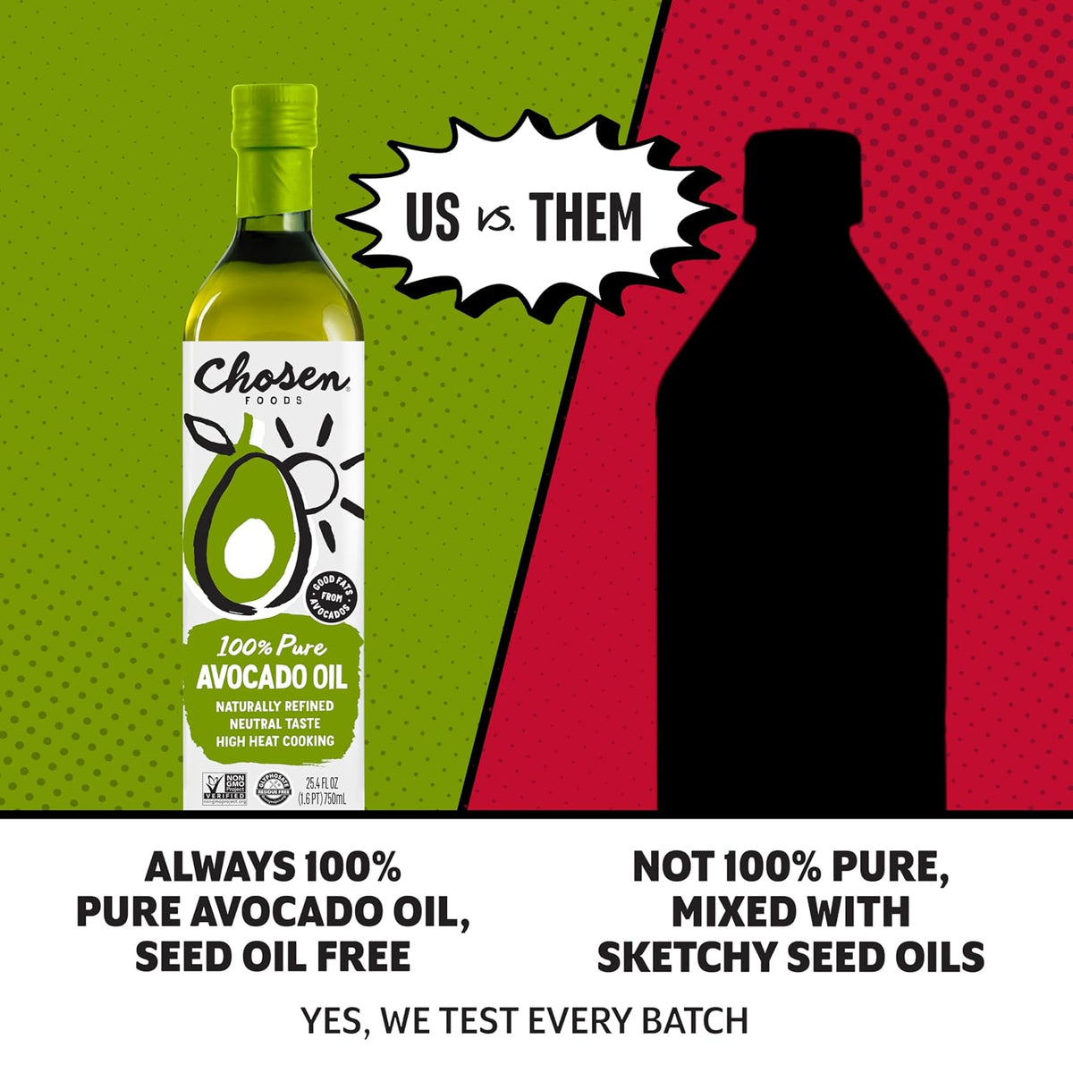 Chosen Foods 100% Pure Avocado Oil, 479 g (16.9 oz) — alternate product view