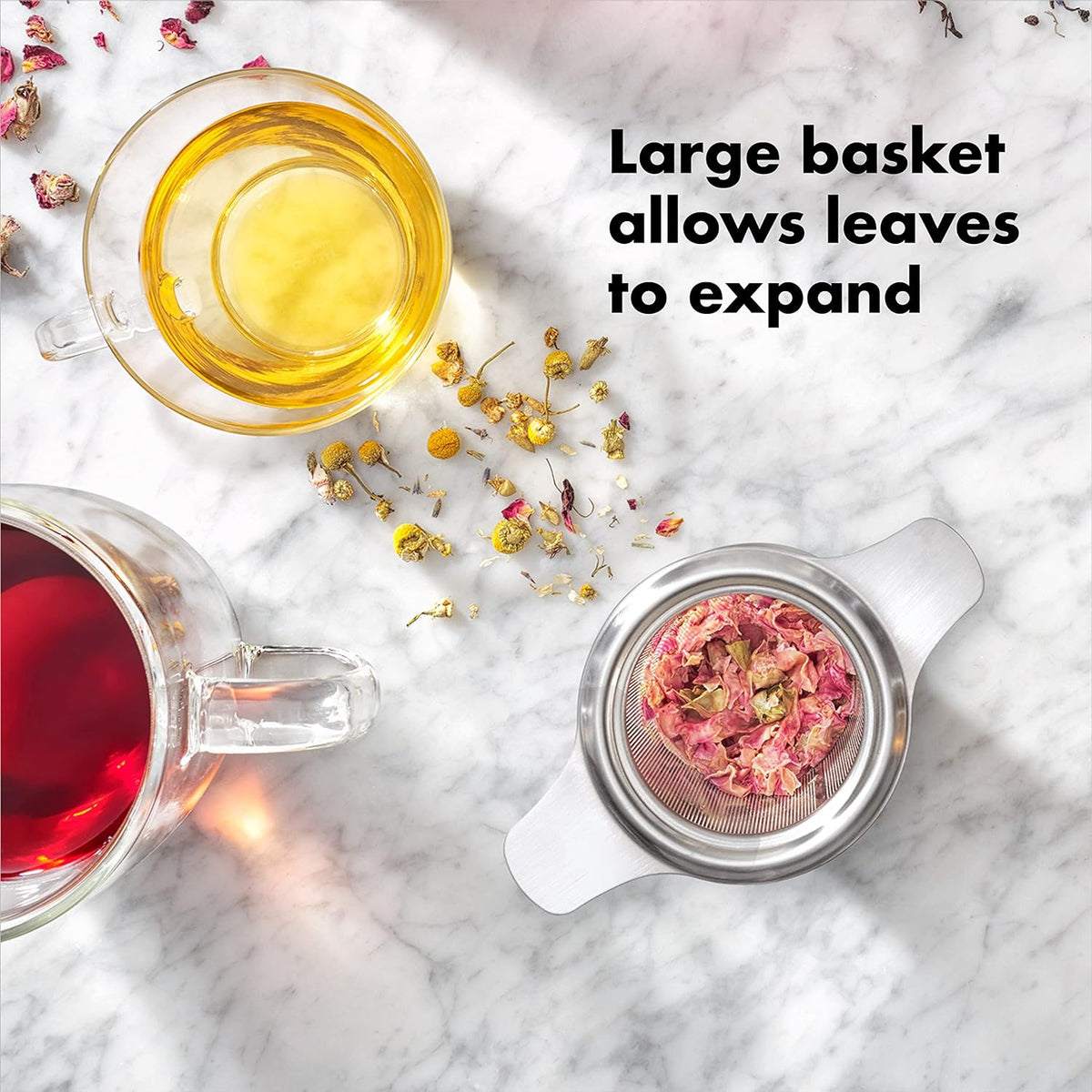 OXO Brew Tea Strainer Basket, Fine Mesh Stainless Steel - view 6