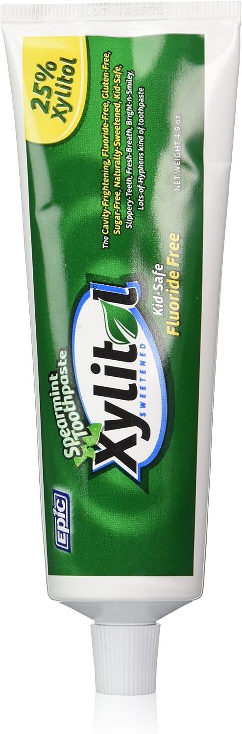 Epic Dental Kid Safe Xylitol Spearmint Toothpaste, Fluoride-Free 4.9 oz