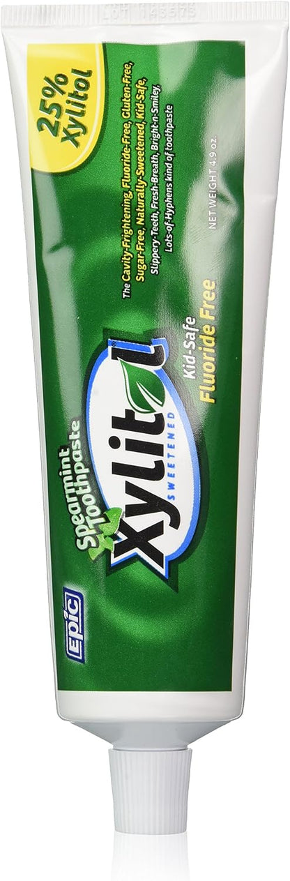 Epic Dental Kid Safe Xylitol Spearmint Toothpaste, Fluoride-Free 4.9 oz