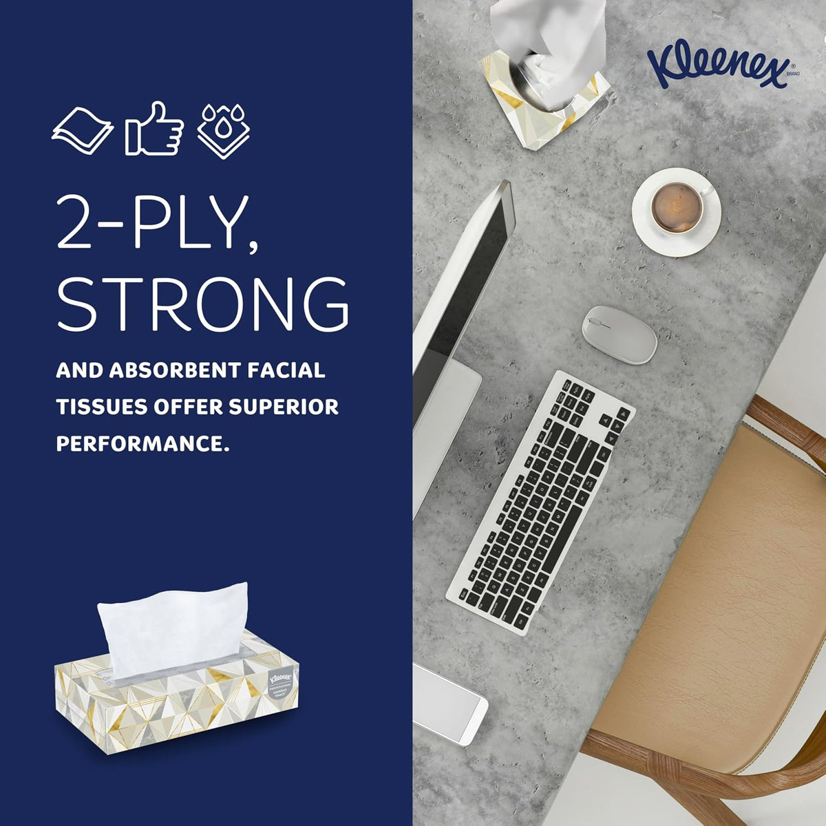 Kleenex Professional Facial Tissue, 12 Boxes of 125 Tissues (03076) - view 5