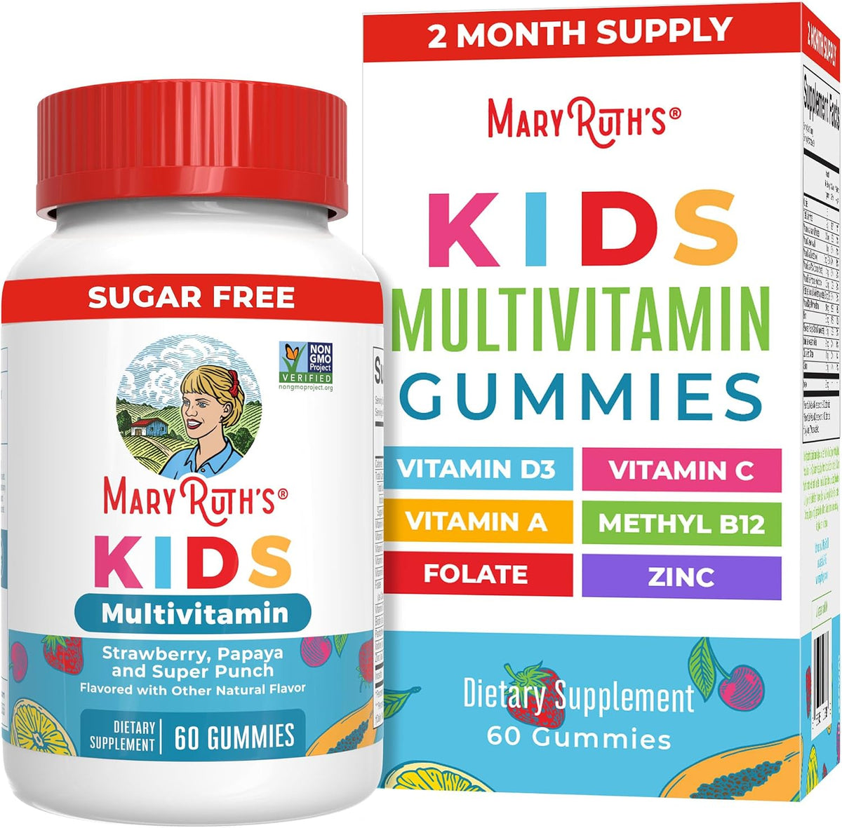 MaryRuth's Kids Multivitamin Gummies, Sugar Free, 60 Gummies, Ages 4+