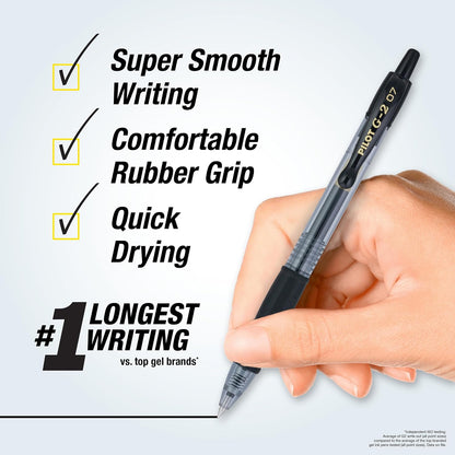 Pilot G2 Premium Gel Pens, Fine Point 0.7 mm, Black Ink, Pack of 12 - view 3