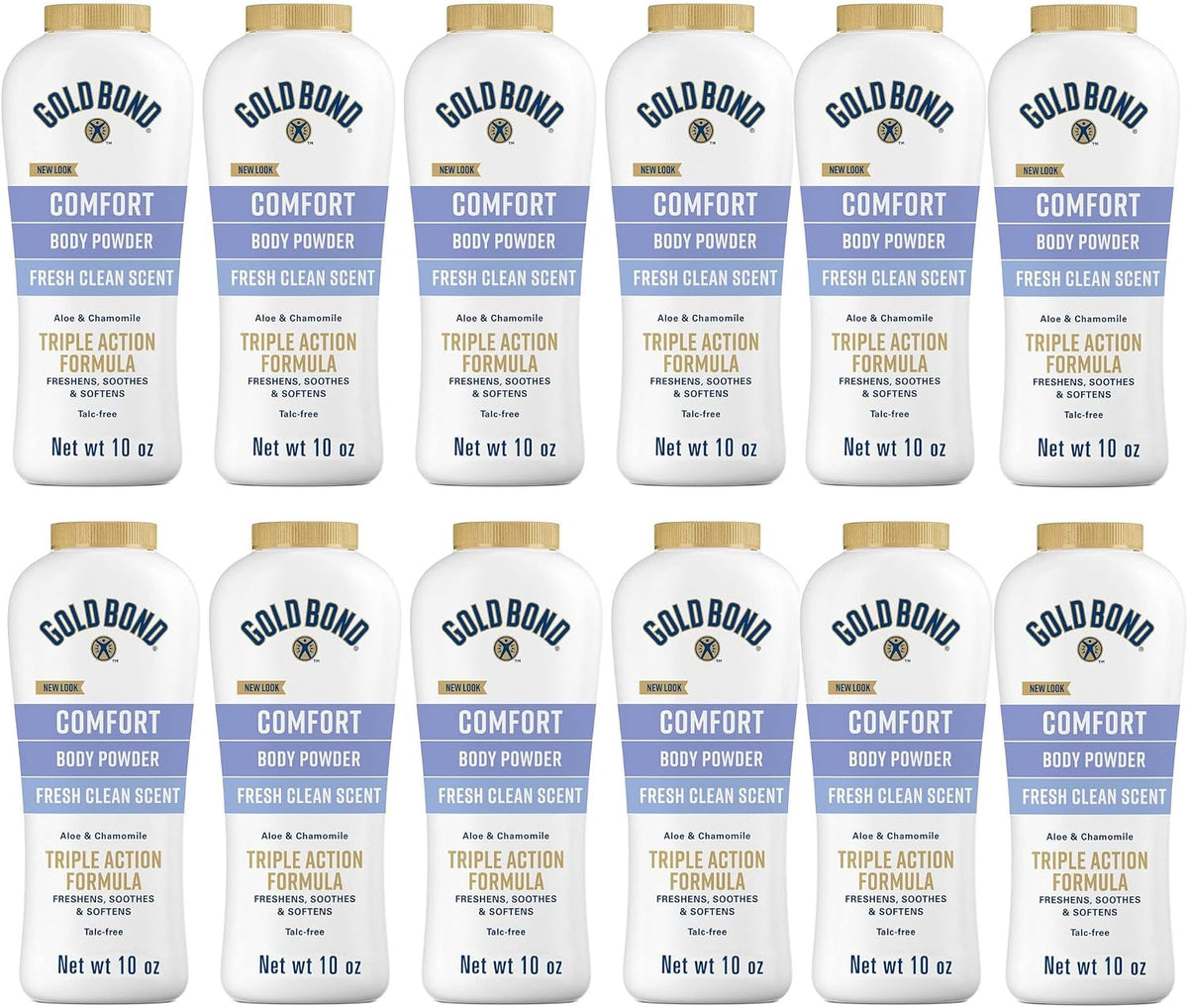 Gold Bond Ultimate Comfort Talc-Free Body Powder with Aloe, 283 g (10 oz), Pack of 12 — product view