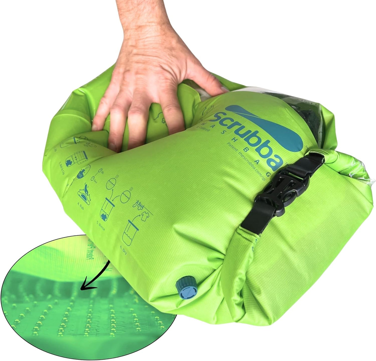 Scrubba Wash Bag Washboard-in-a-Bag Travel Clothes Washer, 5 oz (140 g) — product view