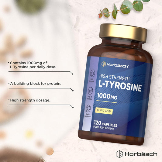 Horbäach L-Tyrosine 1000mg Capsules, 120 Count - view 2