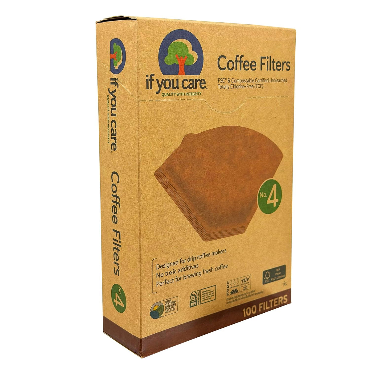 If You Care No. 4 Unbleached Coffee Filters, 100 Count - view 2