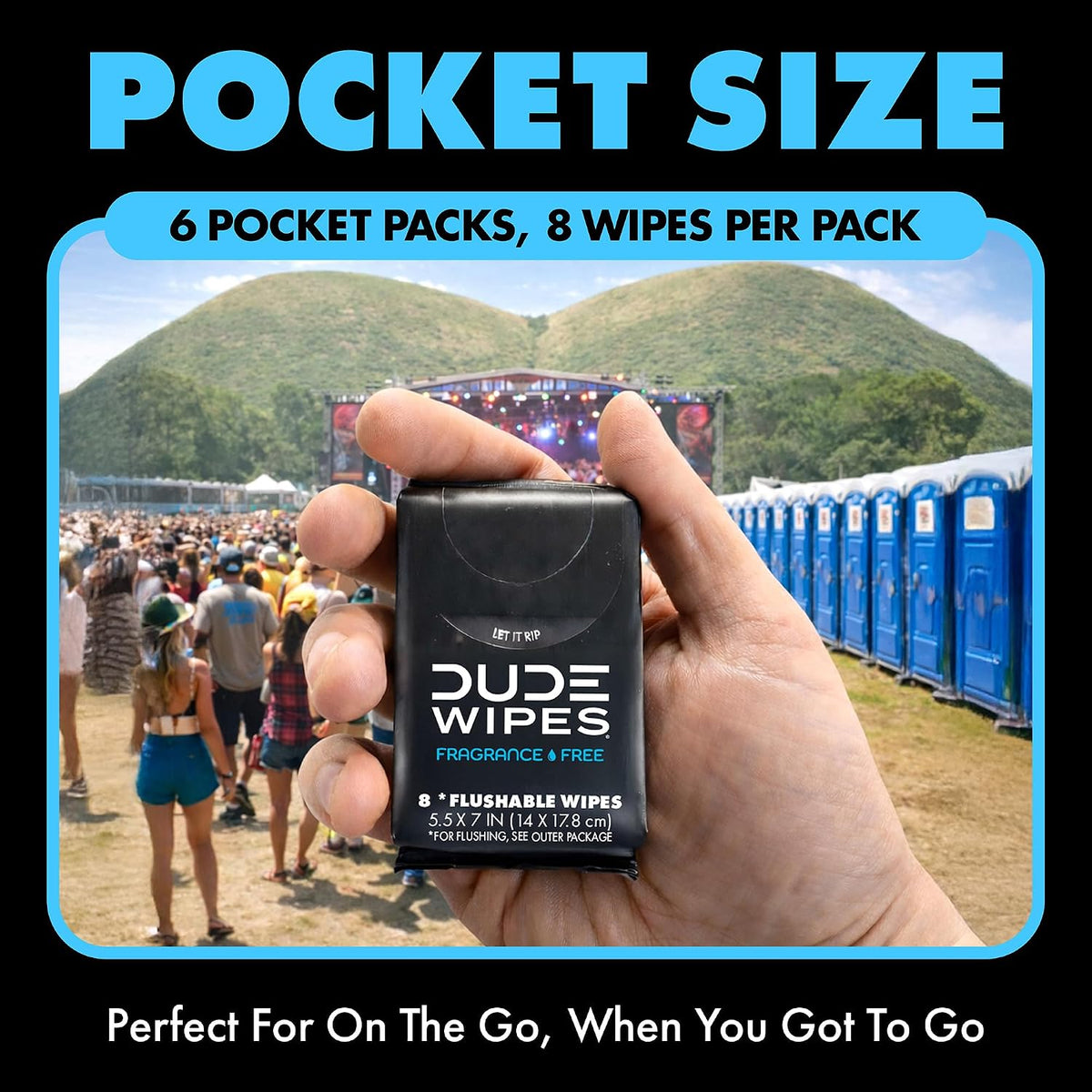 DUDE Wipes Unscented Pocket Packs Flushable Wipes, 48 Count - view 2