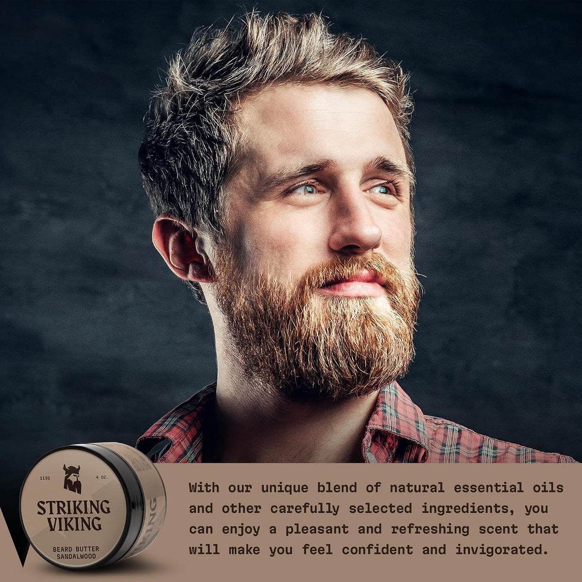 Striking Viking Beard Butter for Men, Sandalwood Scent, 4 oz - view 4