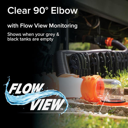 Camco RhinoFlex Clear RV Sewer Hose Elbow with 4-in-1 Adapter - view 4