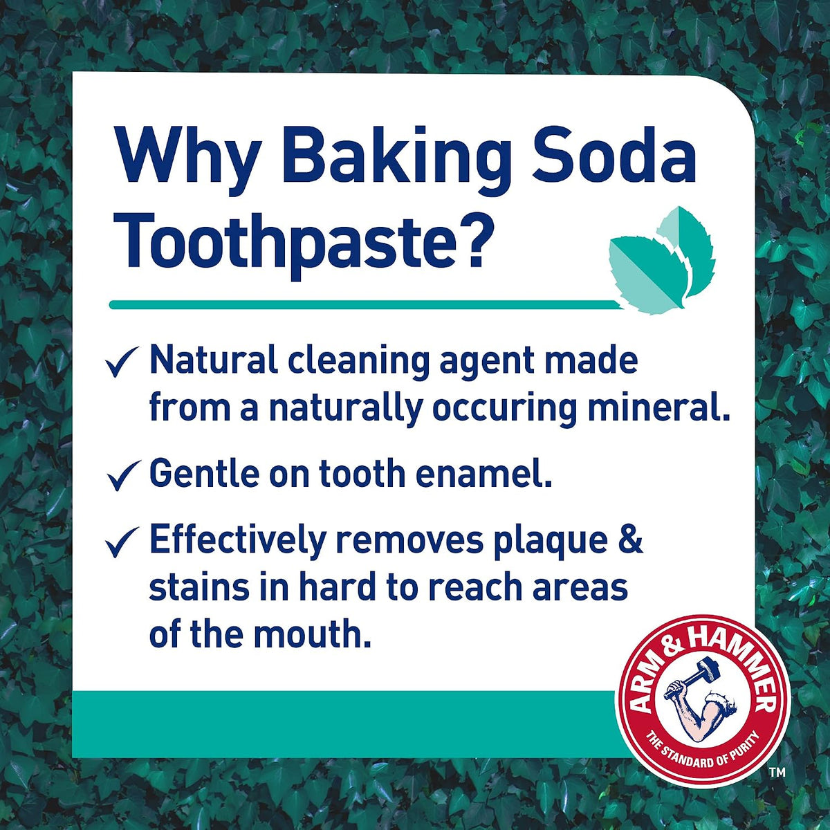 Arm & Hammer 100% Natural Baking Soda Whitening Protection Toothpaste, 2 x 75 ml - view 4
