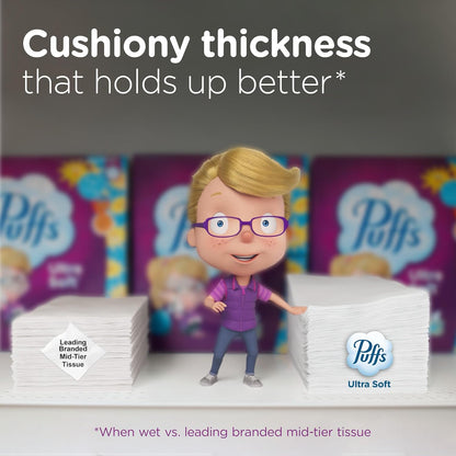 Puffs Ultra Soft Non-Lotion Facial Tissues, 10 Cube Boxes, 56 Tissues Each - view 5
