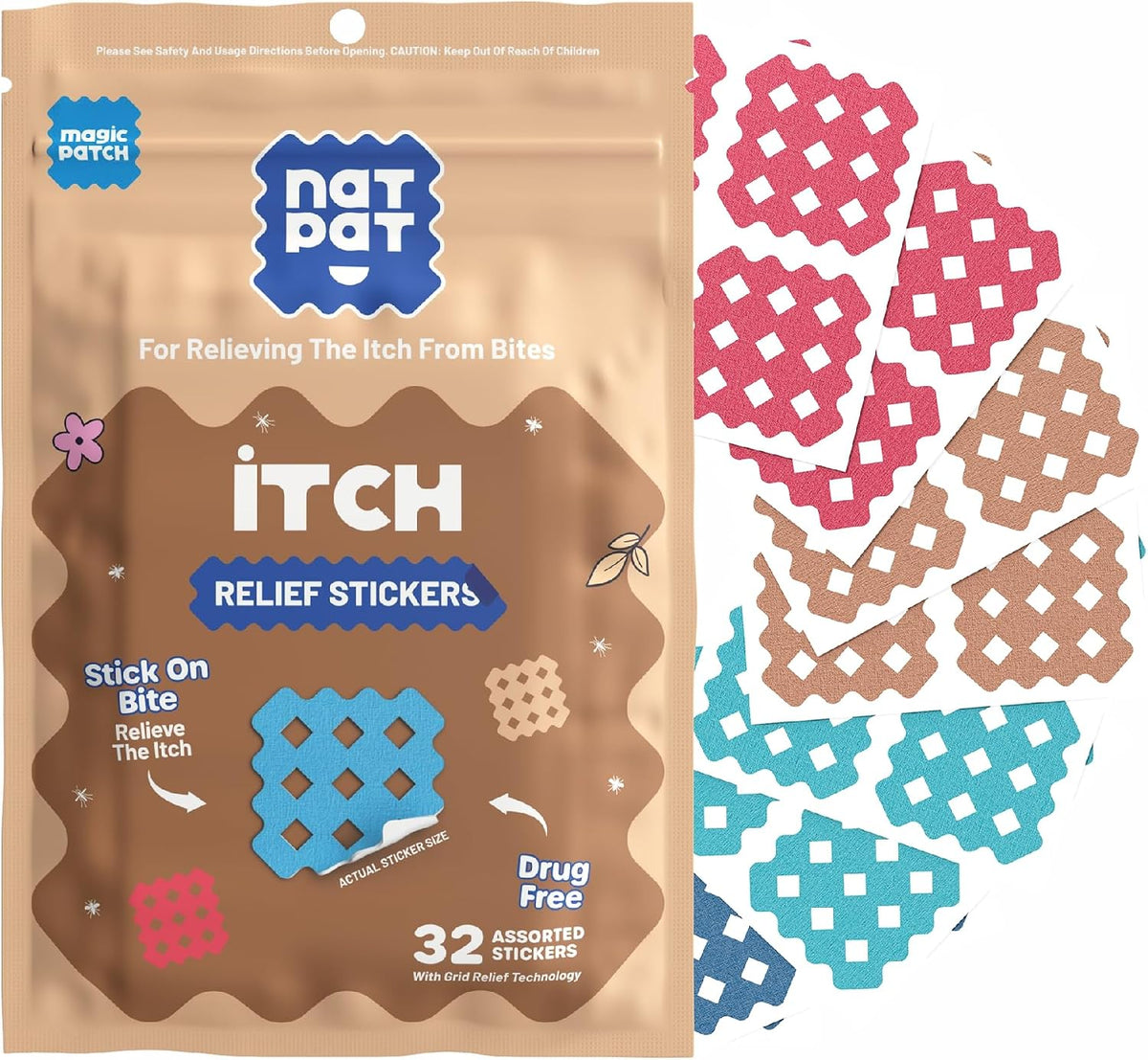 NATPAT BuzzPatch Magic Patch Itch Relief Stickers — product view
