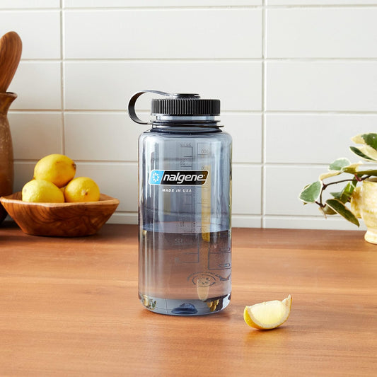 Nalgene Sustain Tritan Wide Mouth Water Bottle 32oz, Grey with Black Lid - view 2
