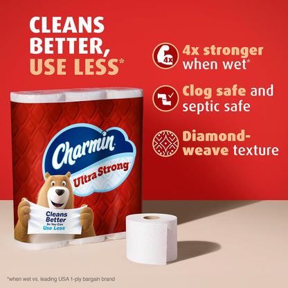 Charmin Ultra Strong Toilet Paper, 12 Mega Rolls, 2-Ply (220 Sheets) - view 2