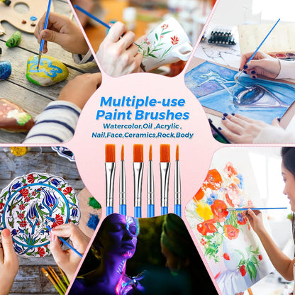 ONEXIZ Paint Brush Set, 162 Pieces, 81 Flat and 81 Round Brushes - view 5